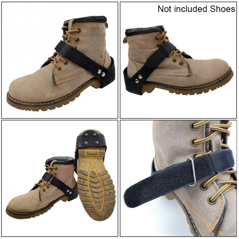 1pair Sports Shoe Cover Safety Outdoor Climbing Snow Walking Ice Gripper 4 Studs