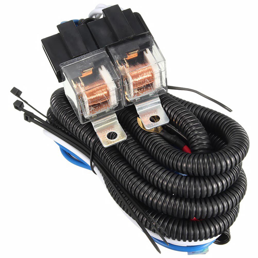 12V H4 Headlight Headlamp Relay Wiring Harness Socket Plug Wiring Harness: Default Title