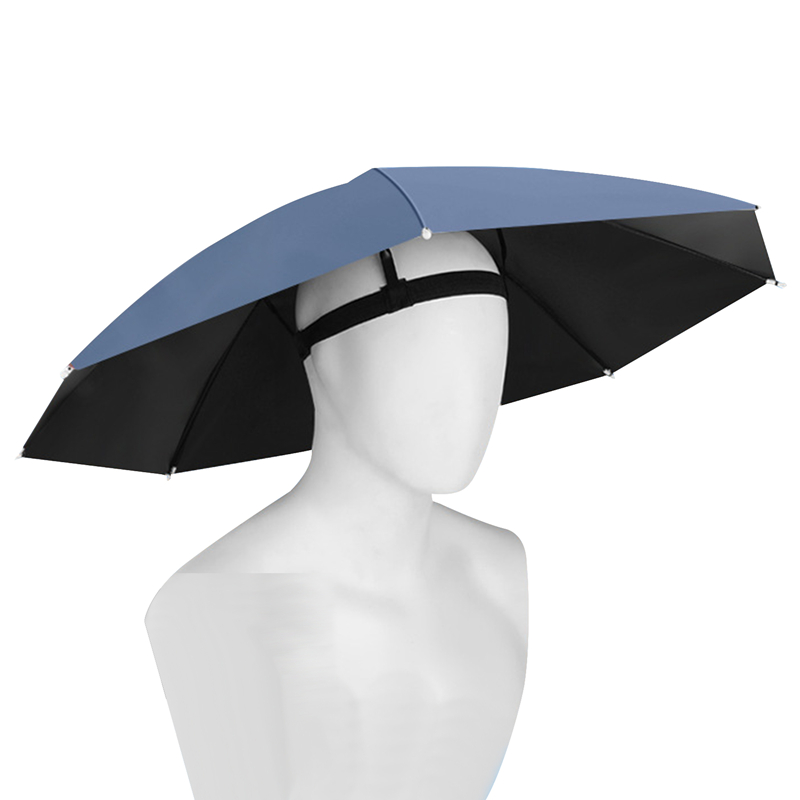 Garden Working Umbrella Hat Hand Free Head-Mounted Fishing Hats Sun Protection Umbrella Hats Outdoor Hiking Camping Sun Caps: Dark Grey