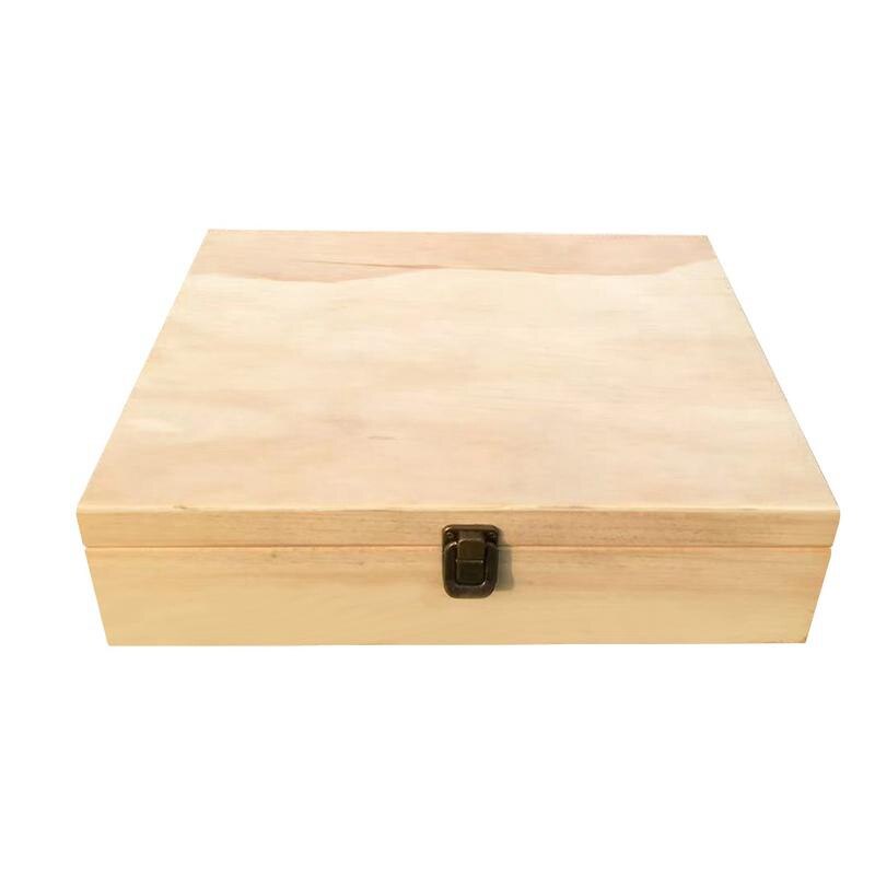 Promocja 68-siatka drewniana skrzynka na olejki eteryczne drewniane robić przechowywania olejków eterycznych pudełko solidne drewniane pudełko upominkowe wielu kwadratowych niezbędne