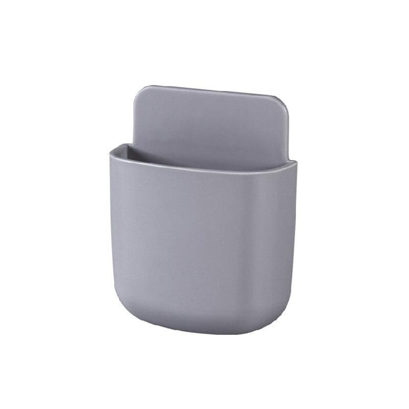 Opbergdoos afstandsbediening airconditioner opbergdoos mobiele telefoon stekker houder standaard container 1 stuk wandgemonteerde organizer: Grijs groot