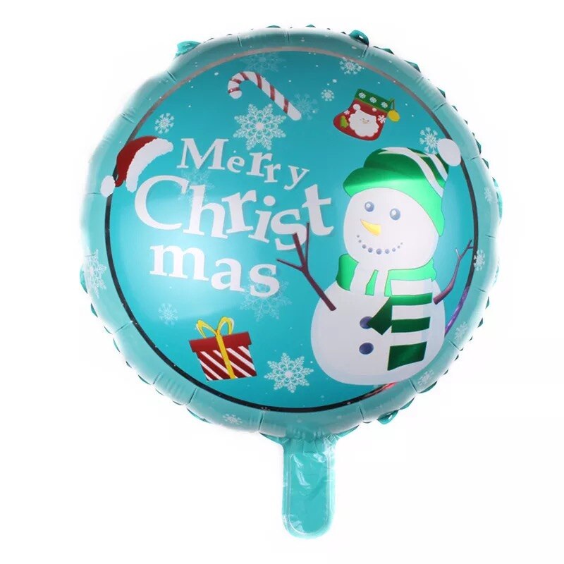 10 stk 18 tommer runde julepynt folie balloner julemanden snemand juletræ ballon xmas globos oppustelige legetøj: Marmor