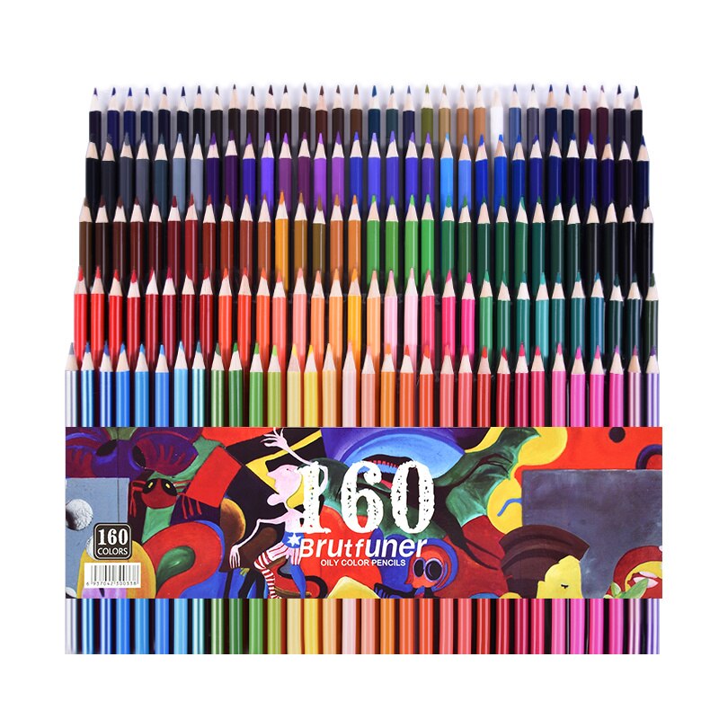 Brutfuner 48-160 Farben Öl Farbe Bleistifte einstellen Skizze Bleistift Keine Giftig Holz Weiche Helle Farbe Bleistift Künstler farbe Schule Liefert