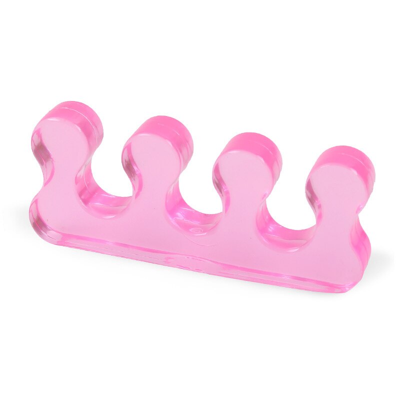 2 Stuks Zachte Siliconen Toe Scheiden Gel Teen Separator Flexibele Vinger Spacer Silicone Soft Form Voor Manicure Pedicure Nail Tool: Roze