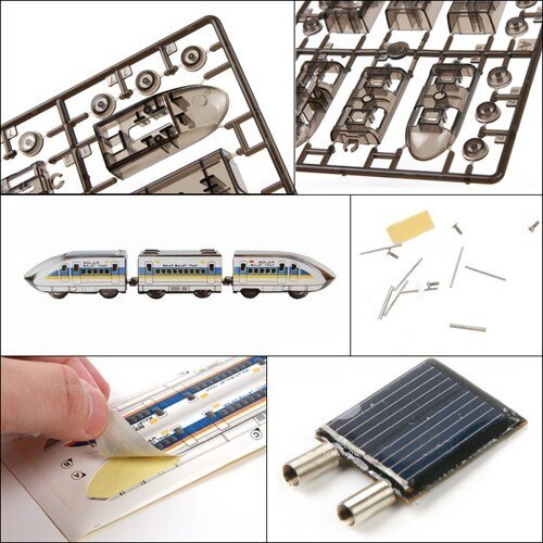 Solar Toy Solar Energy High Speed Train Model DIY Educational Science Toy Students Experimental Toys for