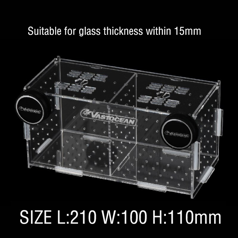 DW Aquarium Acrylic Isolation box Fish Bowls Tank Breeding magnetic Isolation Combination Box Suitable for glass within 15mm: VIB-2G