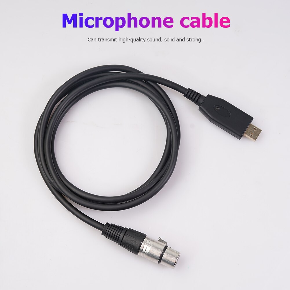 Condenser Microphone 3-pin XLR to USB Cannon Cable Cord for bm 800 Karaoke Studio Microphone Male to Female Extension Cable