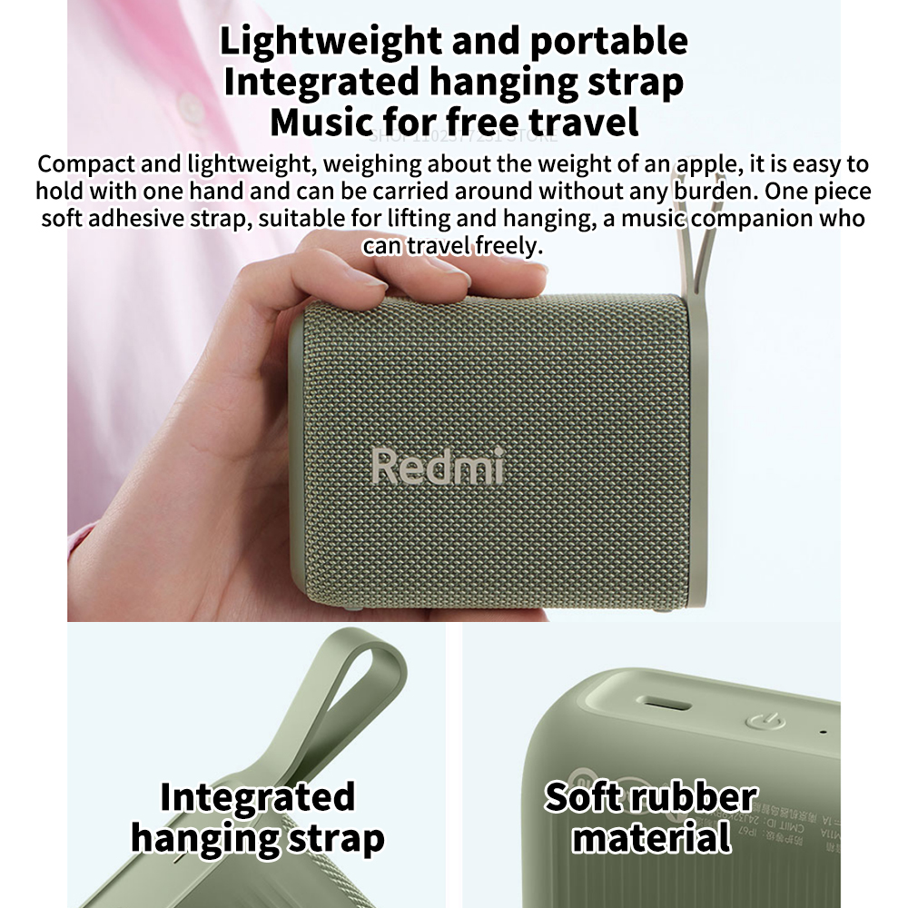Xiaomi Redmi Altavoz Bluetooth portátil al aire libre IP67 estéreo potente caja de sonido BT5.3 RGB doble emparejamiento TWS conectividad colorida