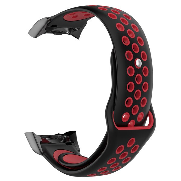 Double Color Silicone Strap For Samsung Gear Fit 2 Fit2 Pro SM-R360 SM R350 Sport Band Replacement Bracelet Watchband Wristband: Black red
