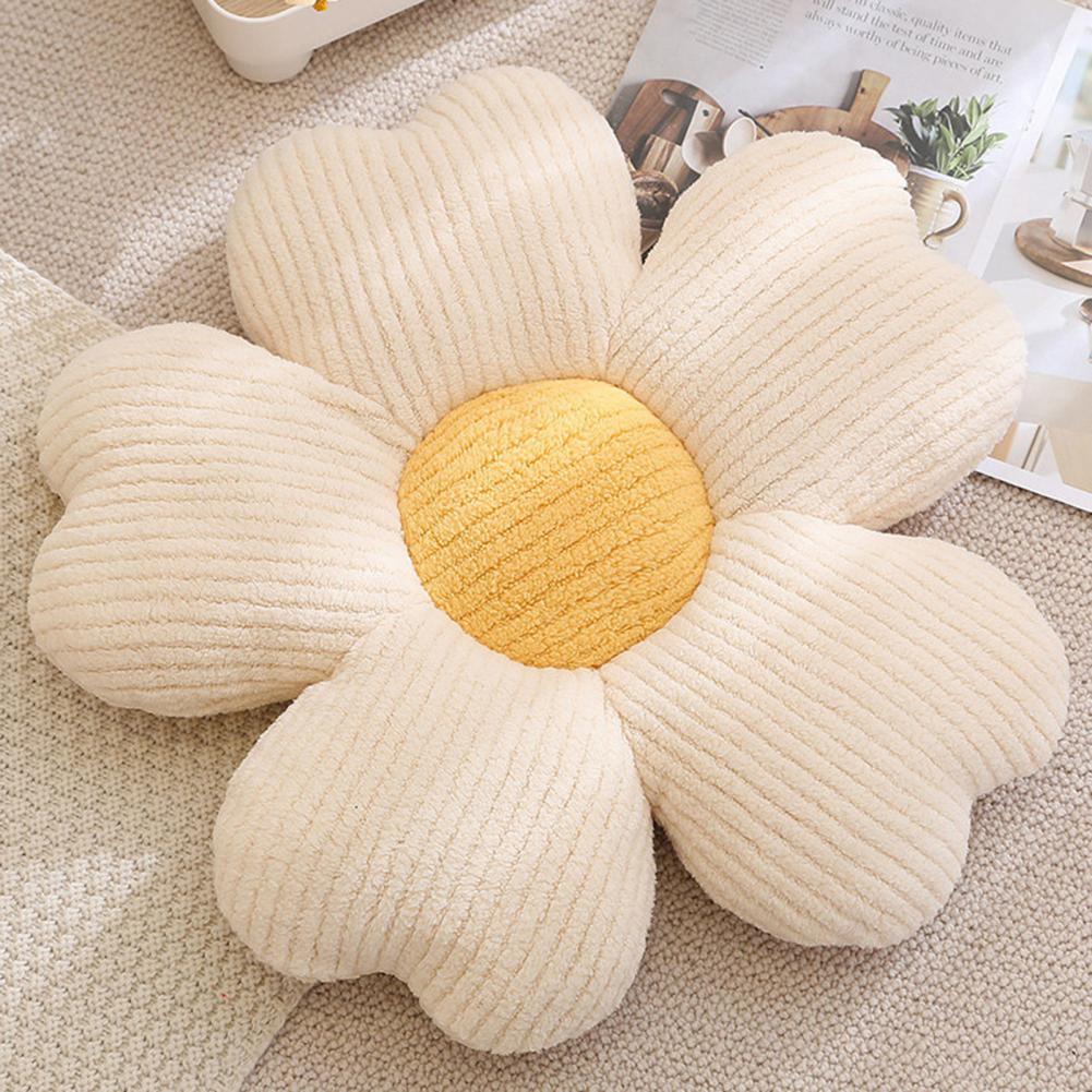Coussin de fleurs en peluche à 5 pétales, décor de chambre Girly, oreiller tournesol, baie vitrée, réglage de fleurs roses, oreiller de siège de chambre d'enfants