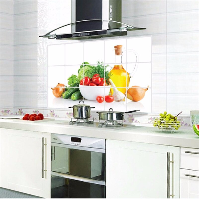 Kitchen Oilproof Removable Wall Stickers Art Decor Home Decal fruit vegetable print kitchen sticker home decal on