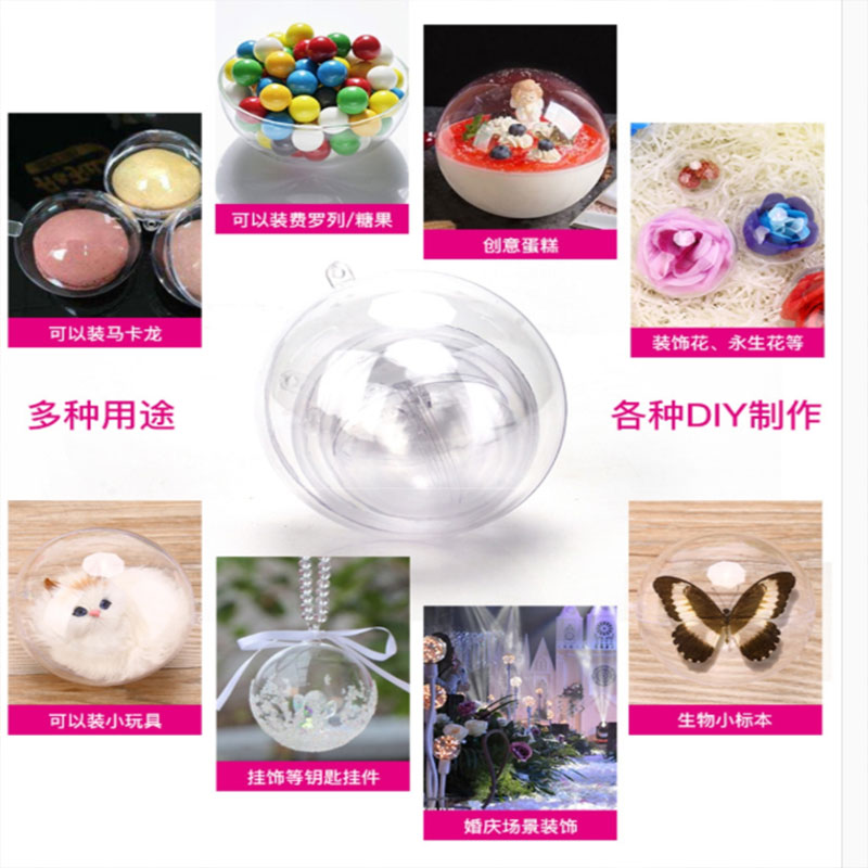 10pcs/lot Acrylic Transparent Hanging Balls Sphere Baubles For DIY Christmas Wedding Party Decoration Ornament