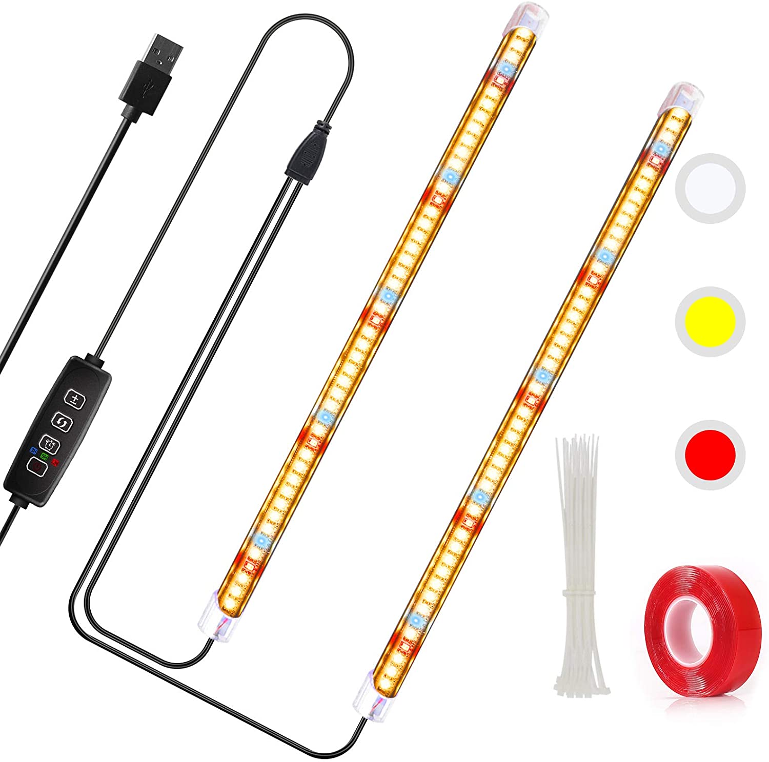 Houyi Led Plant Licht T5 Full Spectrum 3500K Rood Licht Led Verlichting Met Timer 10 Helderheid Niveaus Led Plant lamp Voor Kassen: 2pcs