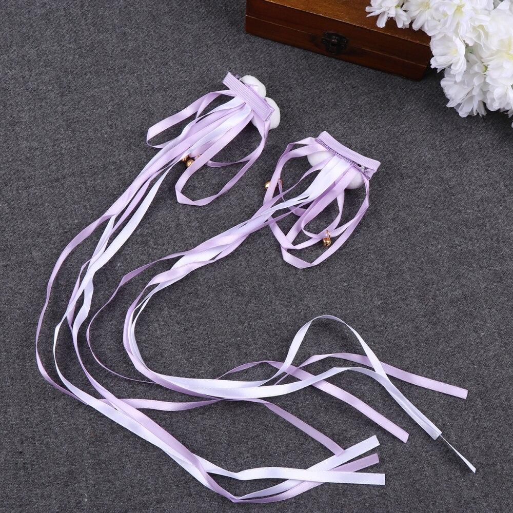 1 paar kinderhaarspeldjes met kwastjes, hanfu-kleding, haarspeldjes met kwastjes en traditionele chinese linten (roze)