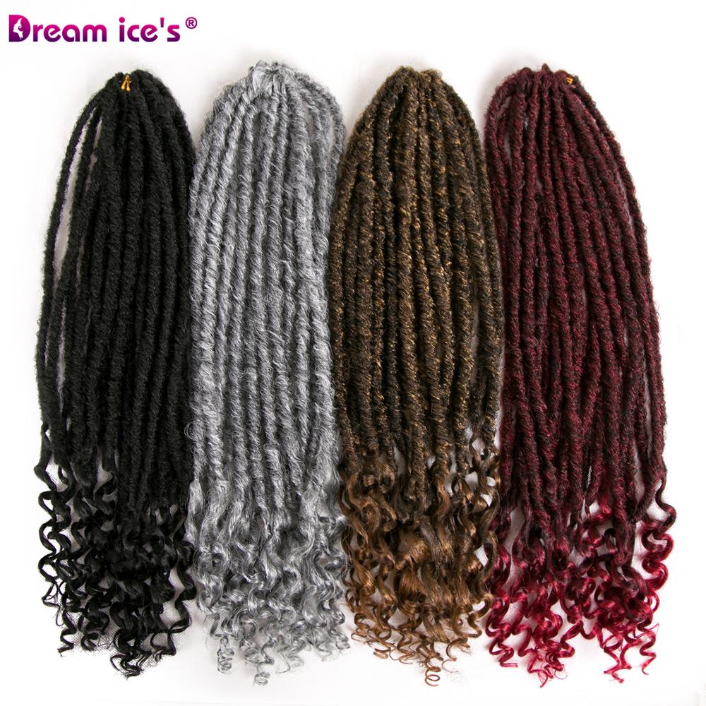 Dream Ice's Goddess Hair Ombre Faux Locs Crochet Braids 20inch Soft Natural Braid Dread Lock Synthetic Braiding Hair Extension