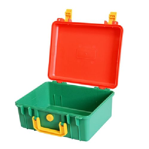Draagbare Plastic Box Multifunctionele Koffer Multifunctionele Bescherming Opslag Tool Hardware Apparatuur Veiligheid Toolbox: Red green empty
