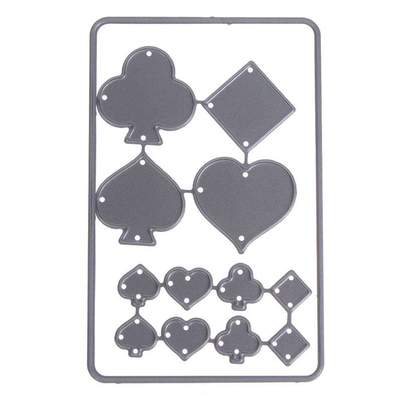 1Pc Poker Card Shape Stansmessen Metalen Scrapbooking Stempelen Stansmessen Bruiloft Verjaardag Party Craft