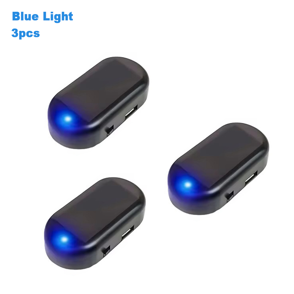 Fausse lumière de sécurité pour voiture à énergie solaire, simulation d'alarme factice, avertissement sans fil, lampe d'avertissement antivol, Imitation clignotante LED: RGB