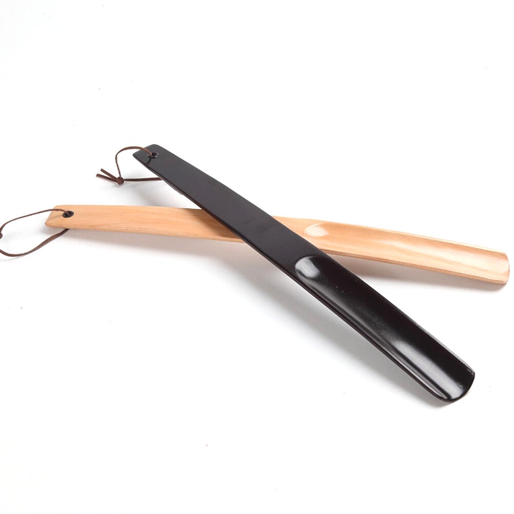 Houten schoenlepel met lange steel, geschikt voor hotellaarzen, geurbestendig, draagbaar, lepeltje, thuis, atletisch, ophanglus, willekeurige kleur