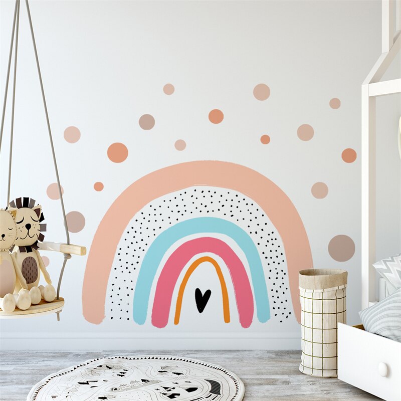 Regnbågsvägg vinyldekaler klistermärken för barnrum förskola baby barn & #39 ;s dekoration heminredning
