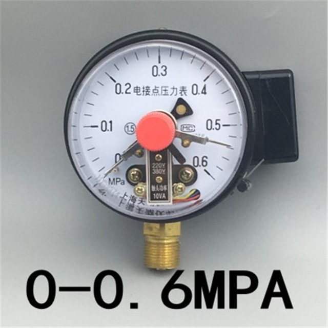 Diameter 100mm Direct Contact Pressure Gauge with Surface Vacuum Gauge Pressure Controller Measuring Tool: 0-0.6MPA