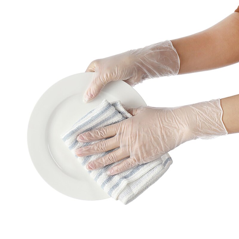 100 stuks transparante pvc wegwerphandschoenen voor huishoudelijk gebruik in restaurants