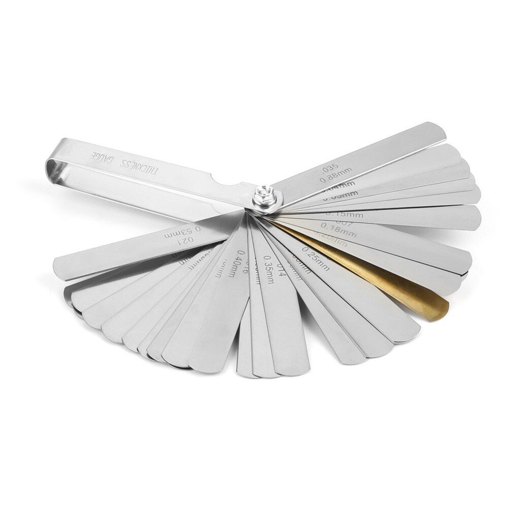 32 Blades Feeler Gauge Stainless Steel Metric Imperial 0.04-0.88mm Thickness Gage For Measurement Tool