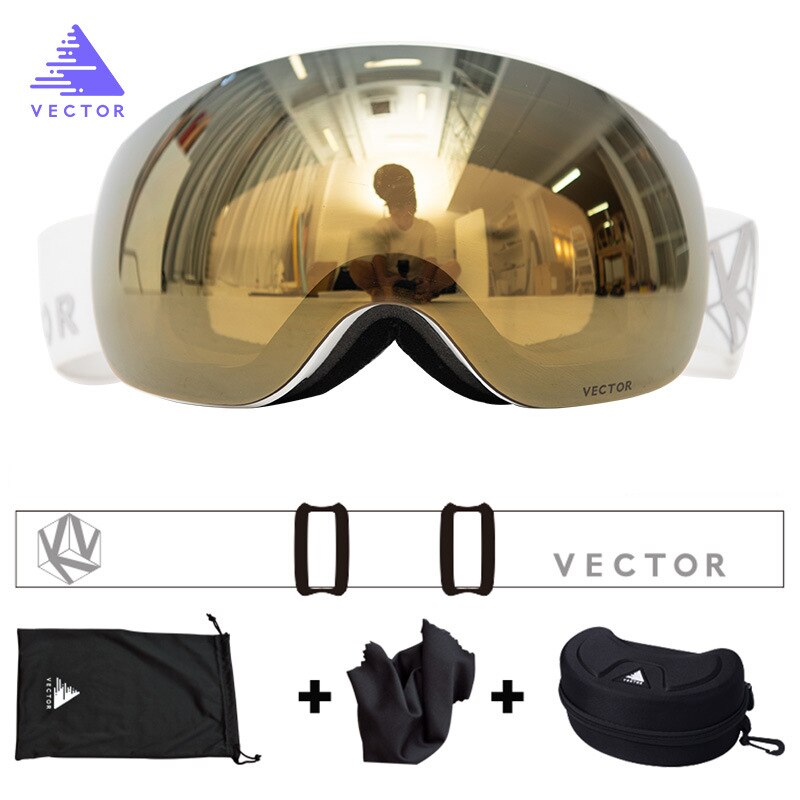 Skibrillen voor dames, skibrillen voor heren, sneeuwbrillen met 100% uv400 beschermingen, anti-condens, snowboardbrillen, skisportuitrusting: Kleur 08 met hoesje