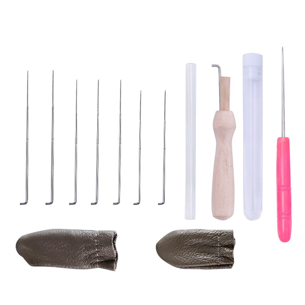 Needle Felting Starter Kit Handmade Mat Glue Stick Wooden Handle Needles Set DIY Craft Accessories
