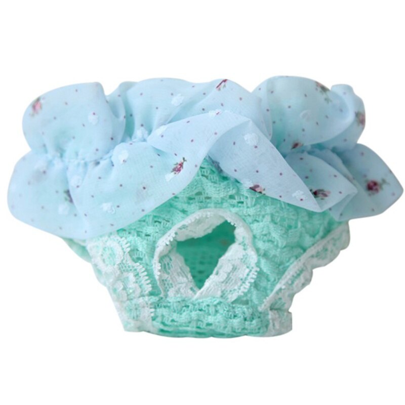 perro Braga pañal fisiológico sanitarias pantalones cortos pantalones encantador gasa lavable mascota pantalones ropa interior del pañal: DN0161QG / L