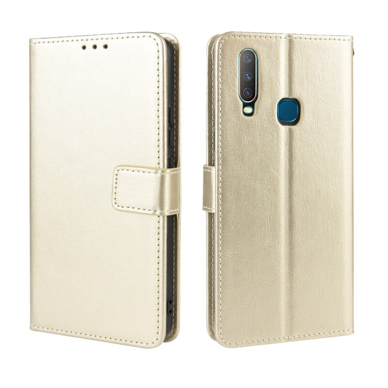 VIVO Y11 Case For VIVOY11 Case Wallet PU Leather Protective Phone Case On VIVO Y11 Y 11 Y12 Y15 Y17 VIVOY11 Case Flip Cover: VIVO Y17 / Gold