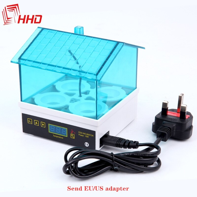Digital Mini Egg Incubator Fully Automatic Small Brooder 4 Eggs Poultry Hatcher for Chickens Ducks Birds Turtle: Default Title