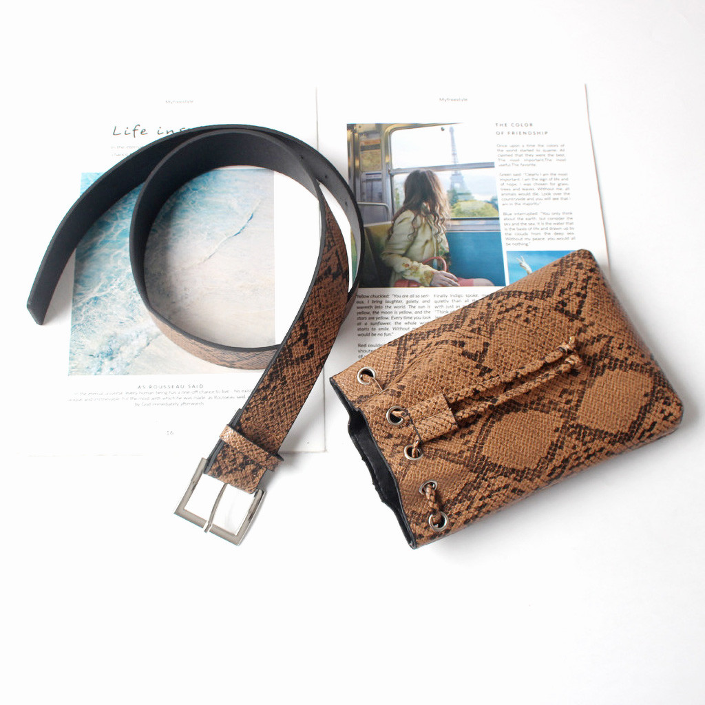 Serprntine Taille Tasche Frauen NEUE HEIßE Fanny Pack Leder Schlange Haut Casual Taille Gürtel Freeship Талия пакет