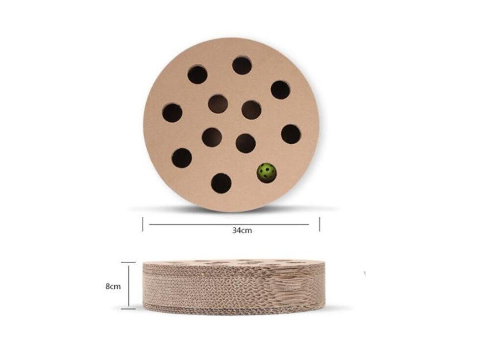 ROUND shape Cat Scratcher Fat Cat Bed Cardboard Paper Scratching Pad with funny toys