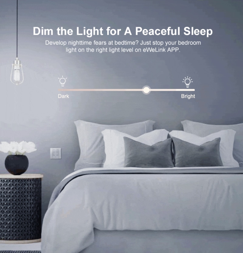 SONOFF D1 Smart Dimmer switch compatible with alexa google ewelink 86 type EU US type switch box RF433 remote controller base
