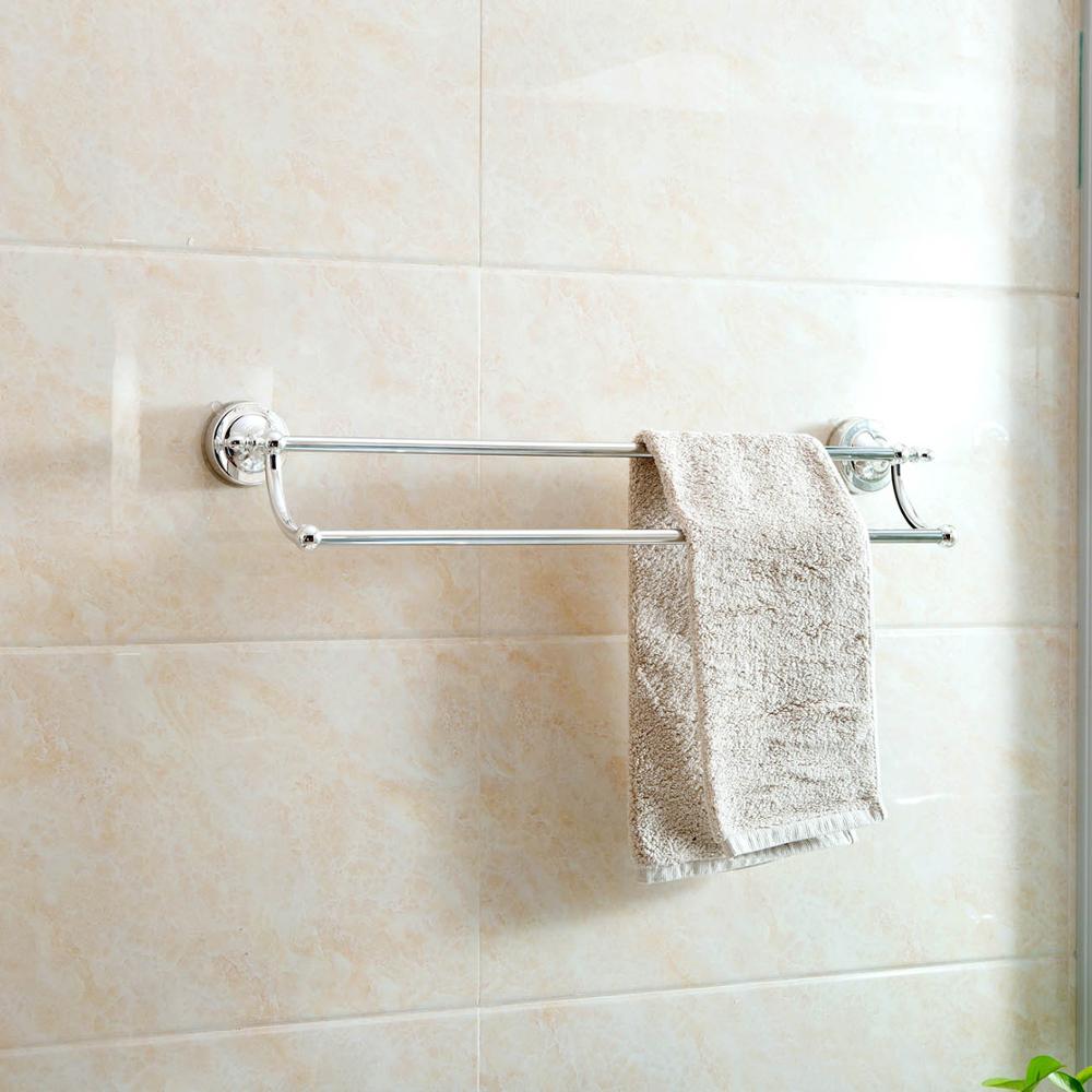 Metalen Puch Gratis Handdoekhouders Badkamer Badhanddoek Houder Wc Naadloze Zuignap Rack Dubbele Handdoekhouder