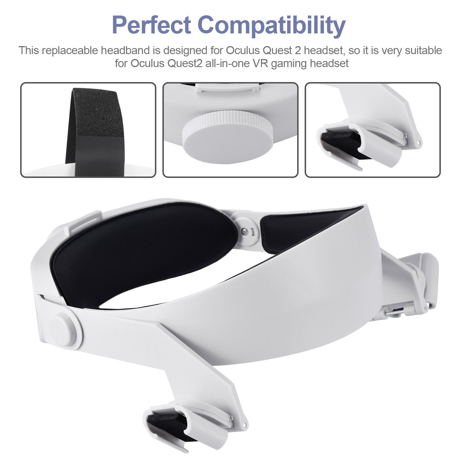 VR Headset Head Strap Headband For Oculus Quest 2 VR Increase Adjustable Comfort Headband for Oculus Quest 2 VR Accessories