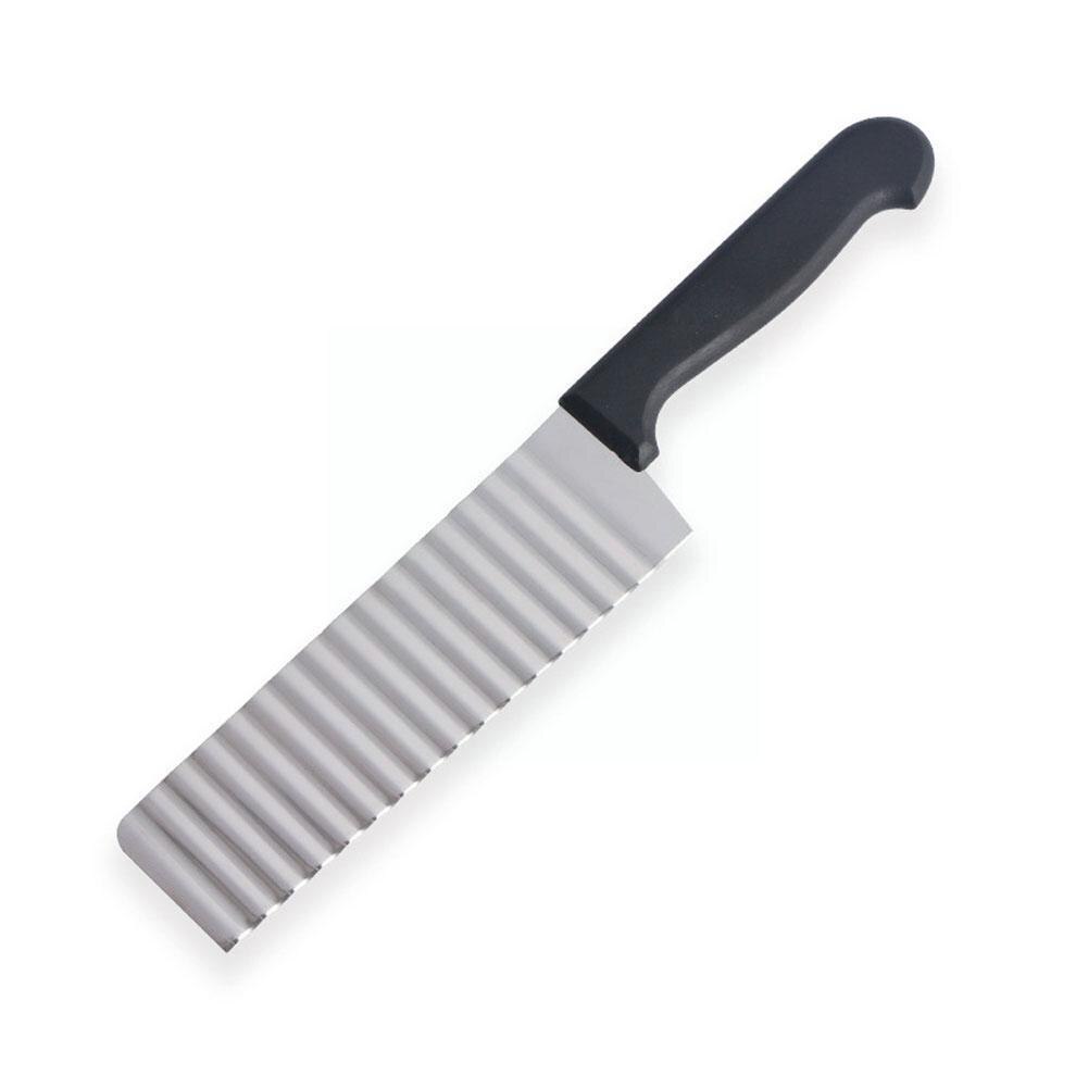 Steel Potato Chip Slicer Dough Vegetable Fruit Crinkle Cutter Fry French Knife Potato Wavy Slicer Chopper Maker U7V8
