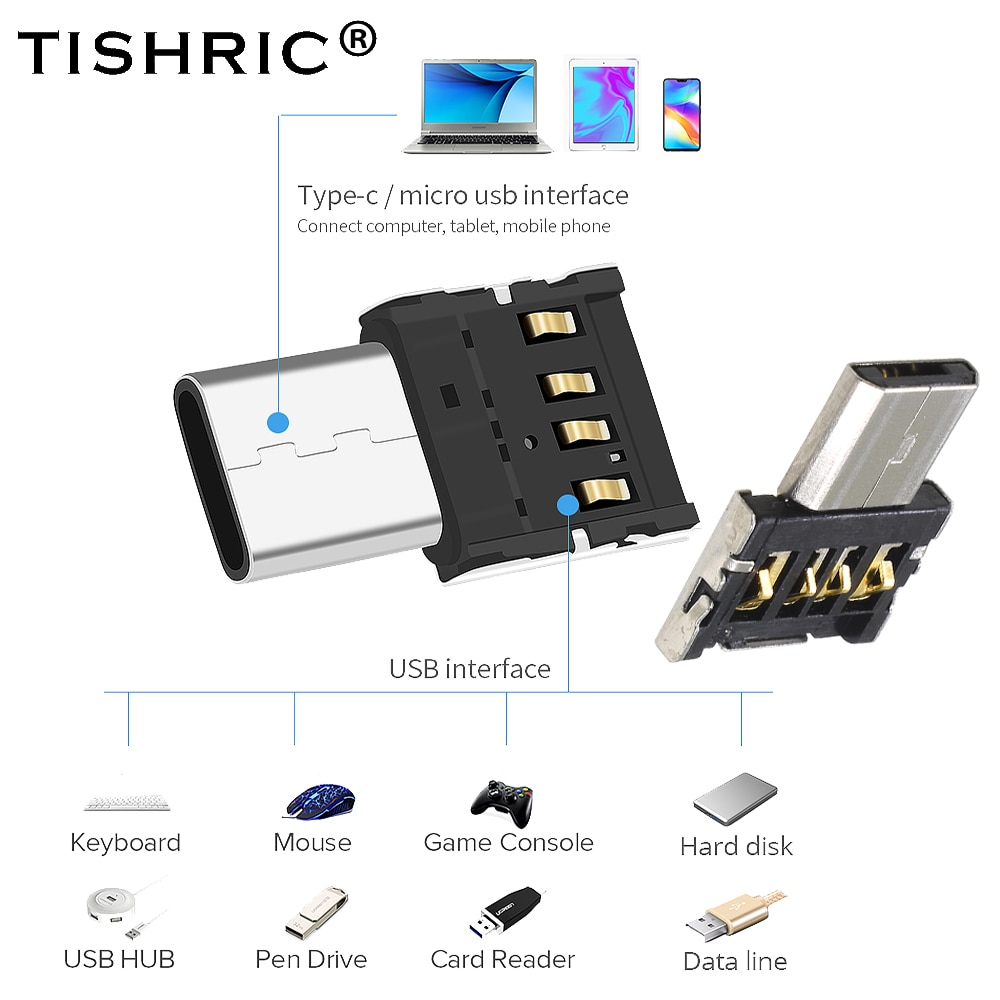 Tishric Otg Usb Interface Type-C Micro Usb Multifunctionele Converter Adapter Voor Xiaomi/Samsung/ usb Flash Drive/Data Kabels