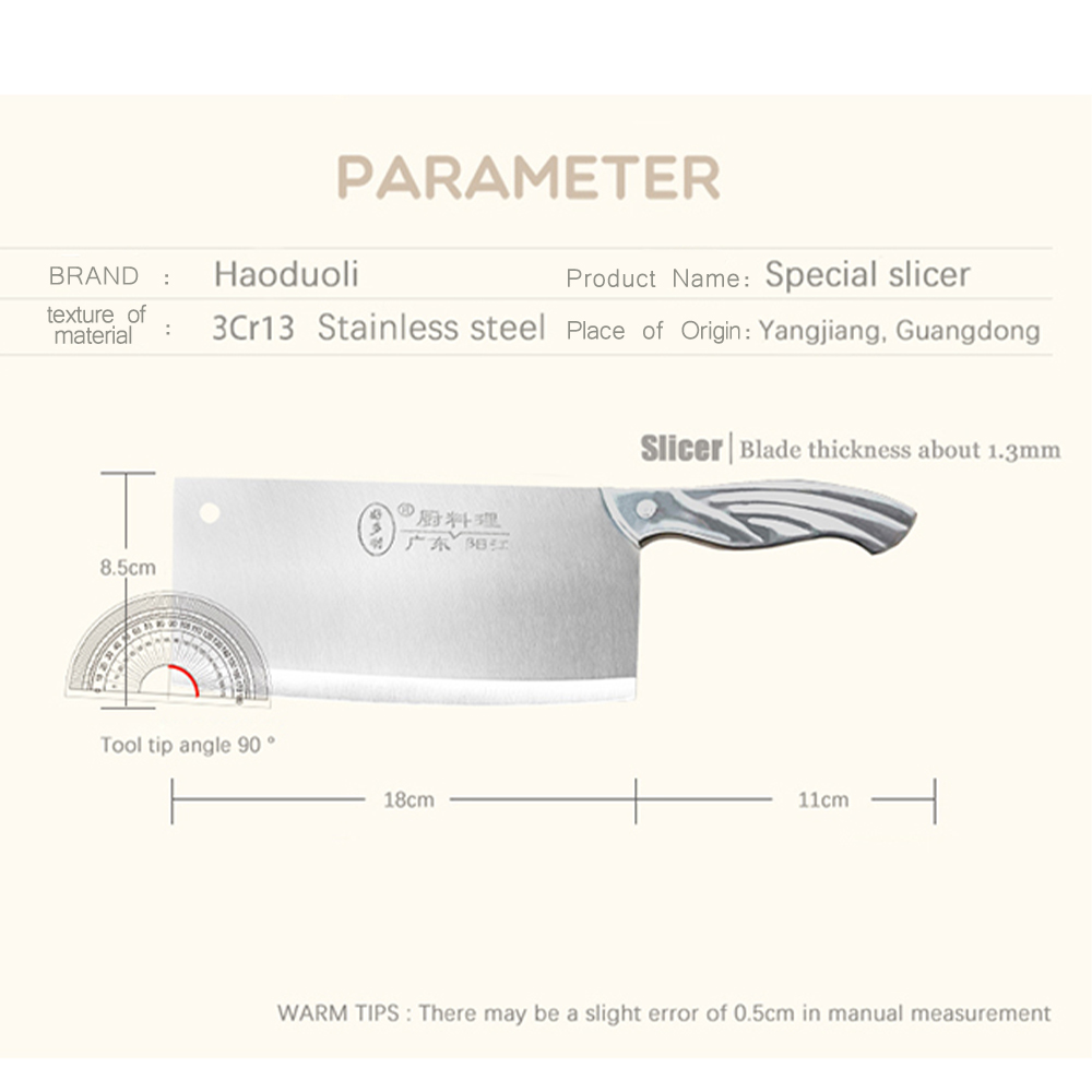 Chinese Cleaver Handgemaakte Chopper Chef 3cr13 Roestvrijstalen Mes Professionele Keukenmessen Vlees Vege Slicer Hakmes: Default Title