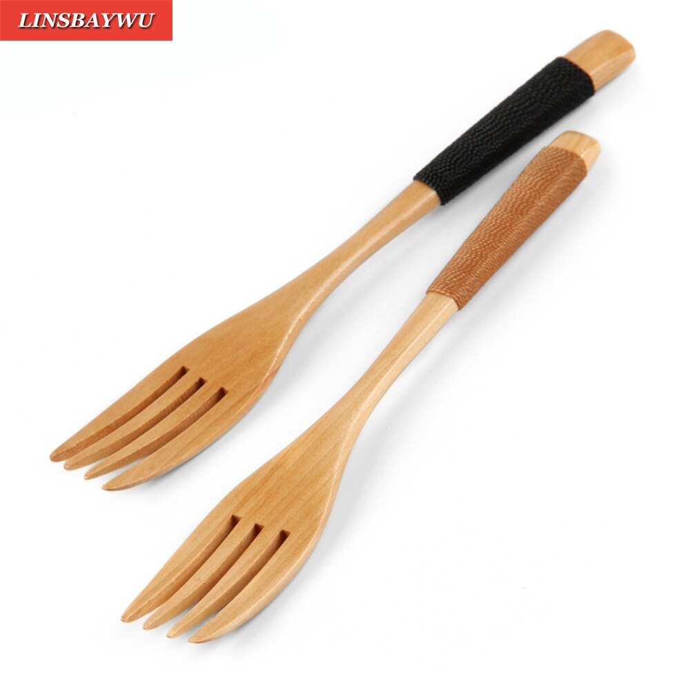 1 pcs Westerse servies Hout Vorken Dessert Fruit Serveren Kinderen Voedsel Gebruiksvoorwerp Dinnerfork Bestek Voor Keuken