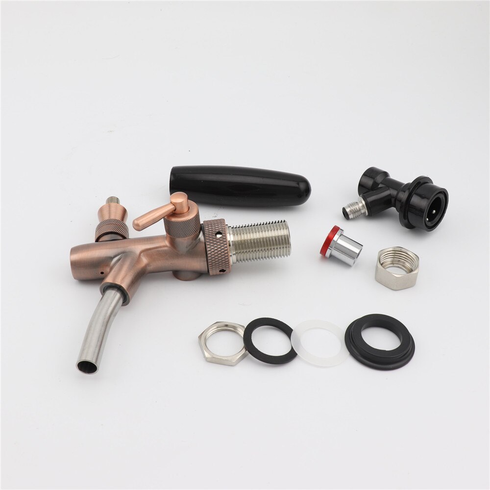Bronze Beer Dispenser Tap Draft Beer Faucet With Short Shank Ball Lock Liquid Disconnect for Homebrew Corny Keg