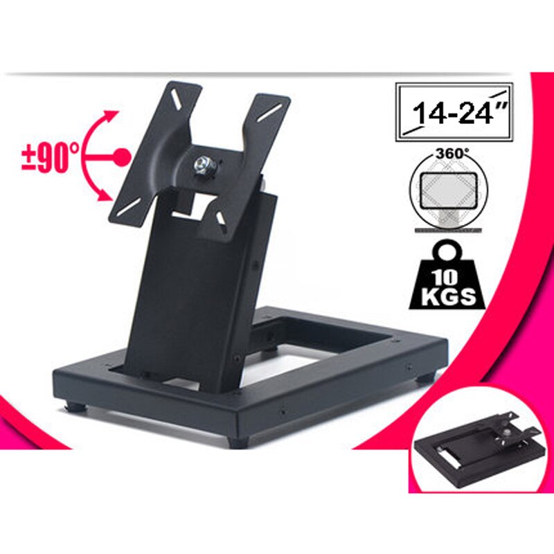 LCD-T2 10-30" steel tilt Touch screen desktop mount 360 rotate tv stand swivel small screen bracket holder