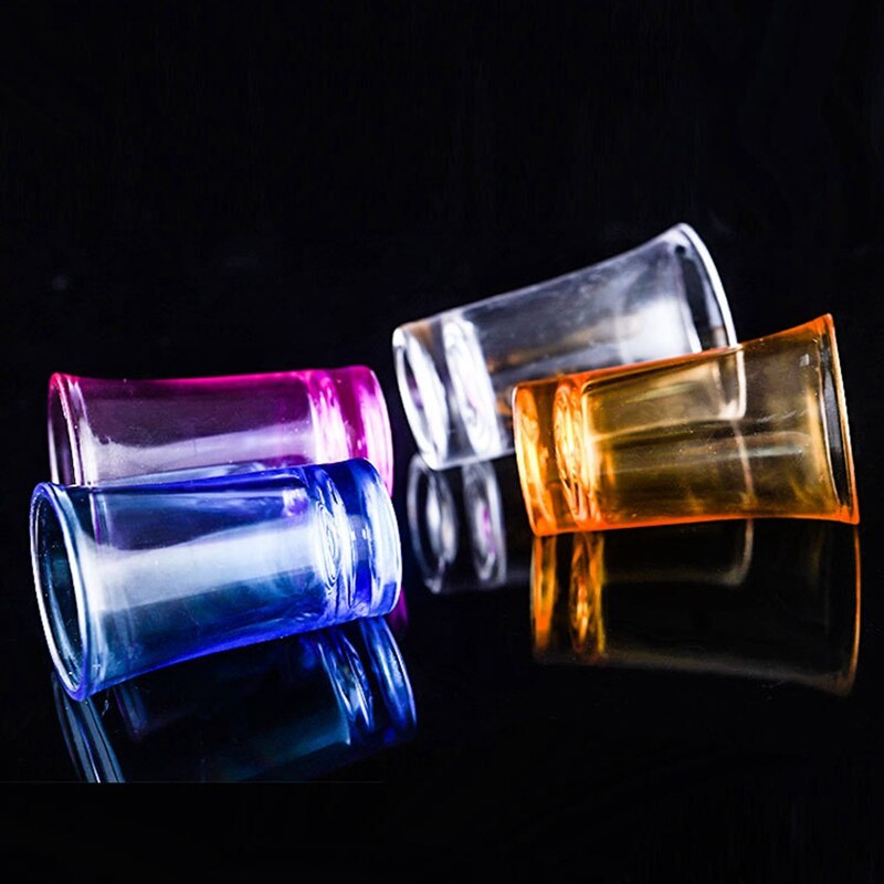 Sæt  of 6 0.5 ounce heavy duty shotglas maskine fremstillet blyfrit glas spiritusglas til bar party blå pink gul