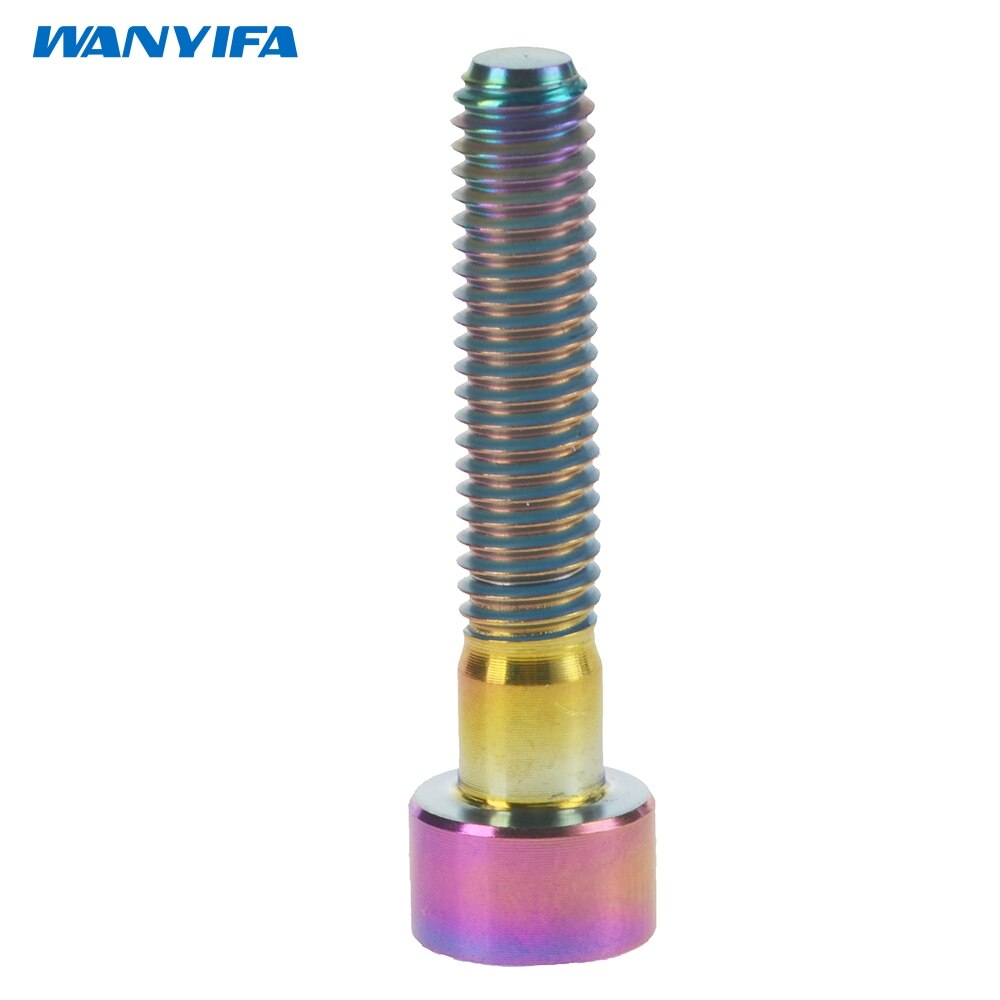 Wanyifa Titanium Ti Bolt M6X20 25 30 35mm Stigma Screw for MTB/Road Bicycle Seatpost Headset Brake
