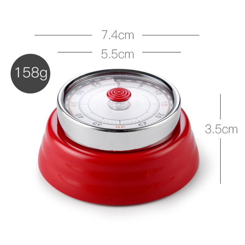 1 Pcs Stainless Steel Kitchen Timer Round Shape Magnetic Back Accurate Cooking Clock Dial Timers Small size with magnet