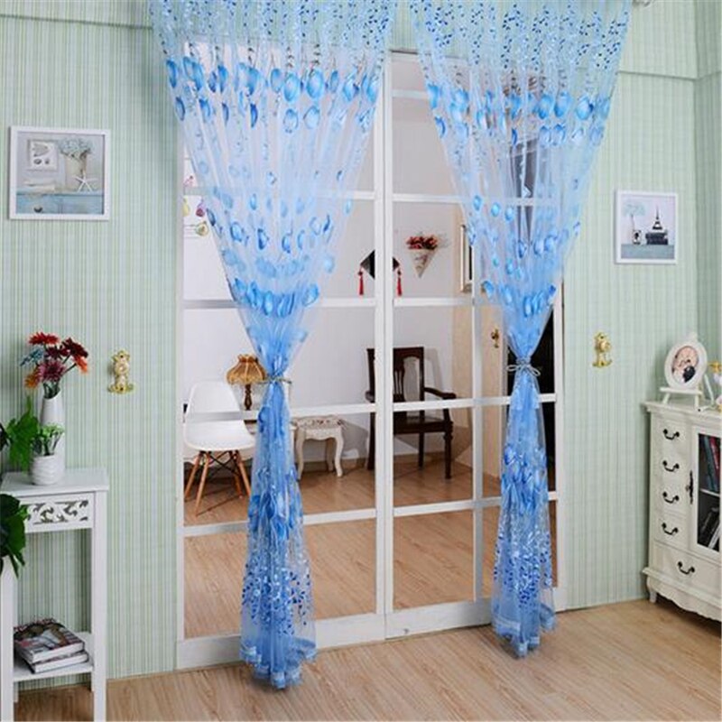 1*2 m schaduw gordijnen slaapkamer schermen tulle print tulpen patroon moderne woonkamer balkon keuken huishouden items