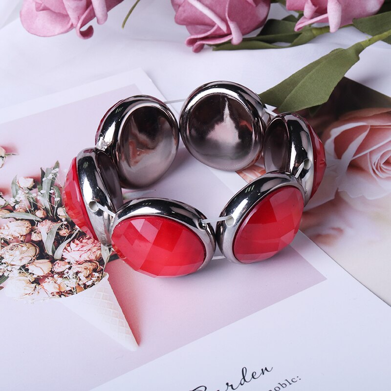 Candy Farben Große Stein Stretch Armbänder Armreifen für Männer Frauen Freundschaft Hand Zubehör Fabrik CM-E1527