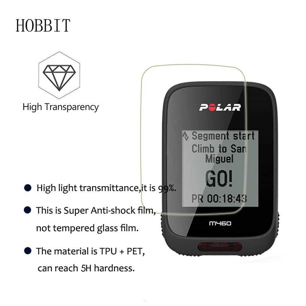 3- pack för polar  m460 gps cykel datortillbehör explosionssäker anti-repa skärmskydd skyddsfilm