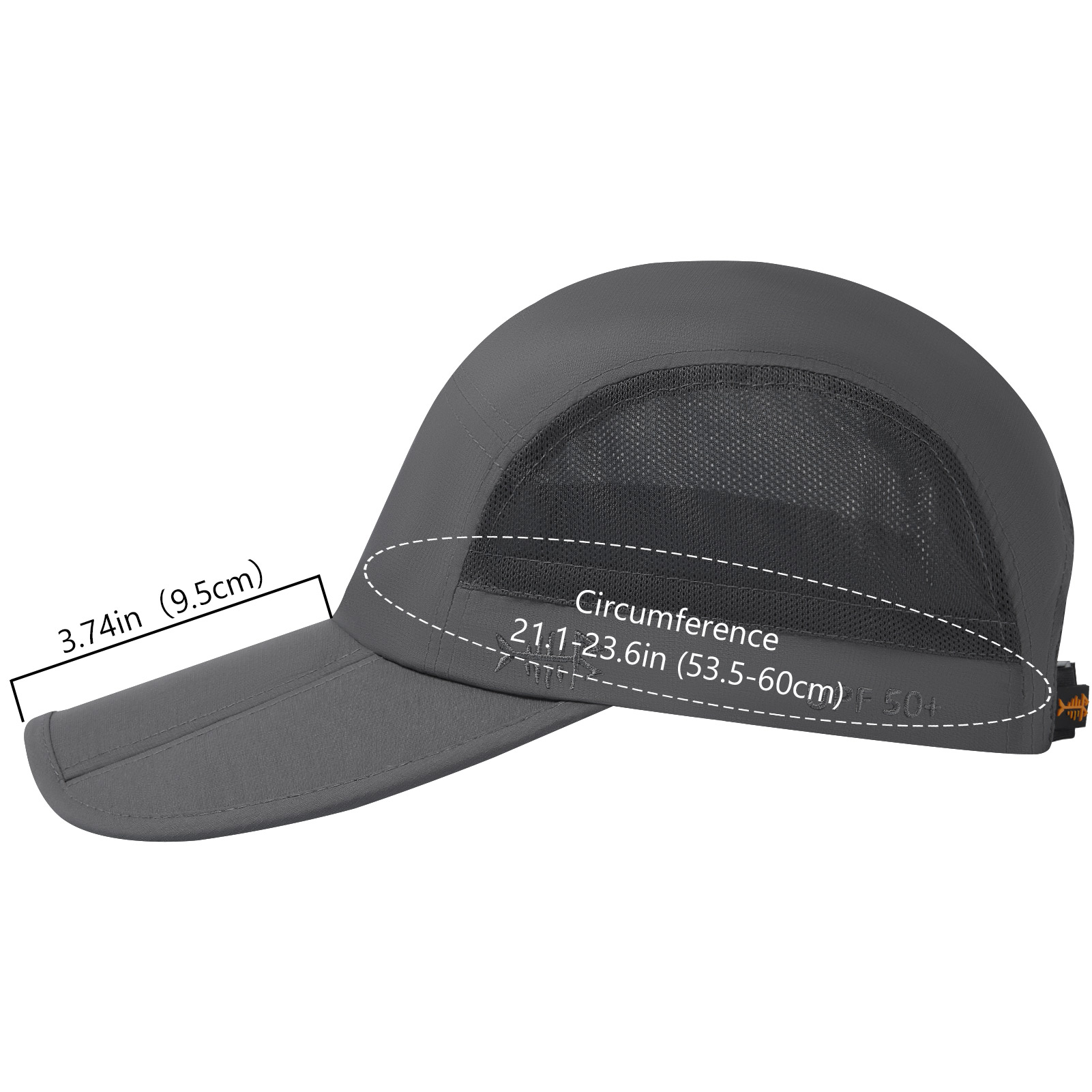 BASSDASH Gorra de béisbol de pesca plegable UPF 50+ resistente al agua al aire libre sombreros de ala portátiles para mujeres hombres senderismo ajustable